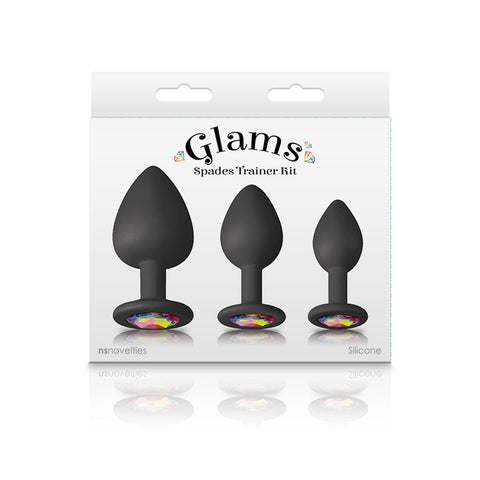 Glams Spades Trainer Kit Butt Plugs with Gems Set of 3 Sizes > Anal Range > Butt Plug Kits