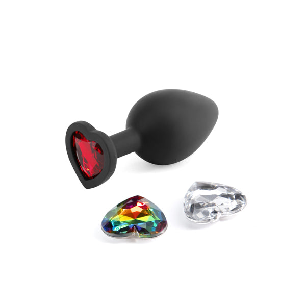 Glams Xchange Heart Medium Butt Plug with Heart Gems > Anal Range > Jewel Butt Plugs Main image