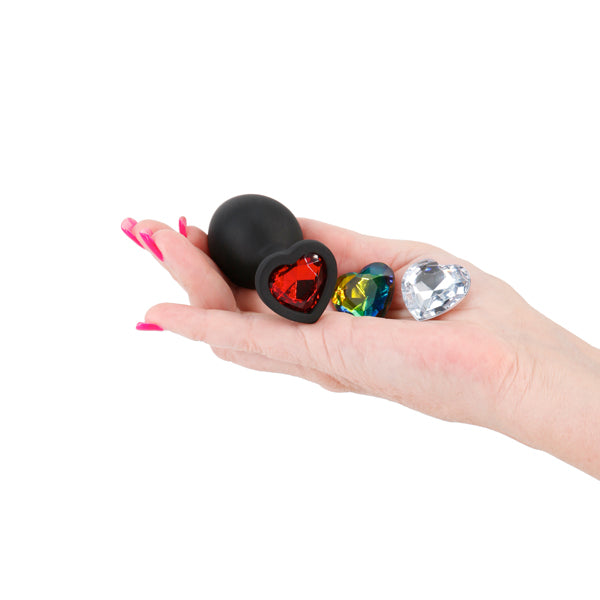 Glams Xchange Heart Medium Butt Plug with Heart Gems Secondary image