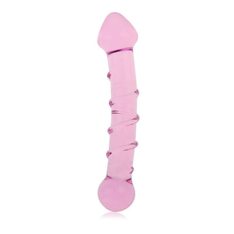 Glass Romance 5 Pink 7in Luxury Glass Dildo 7 Inches DONGS Glass