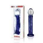 Glass Romance 7 Blue 7.5 Inch Elegant Glass Dildo > Glass > Dildos