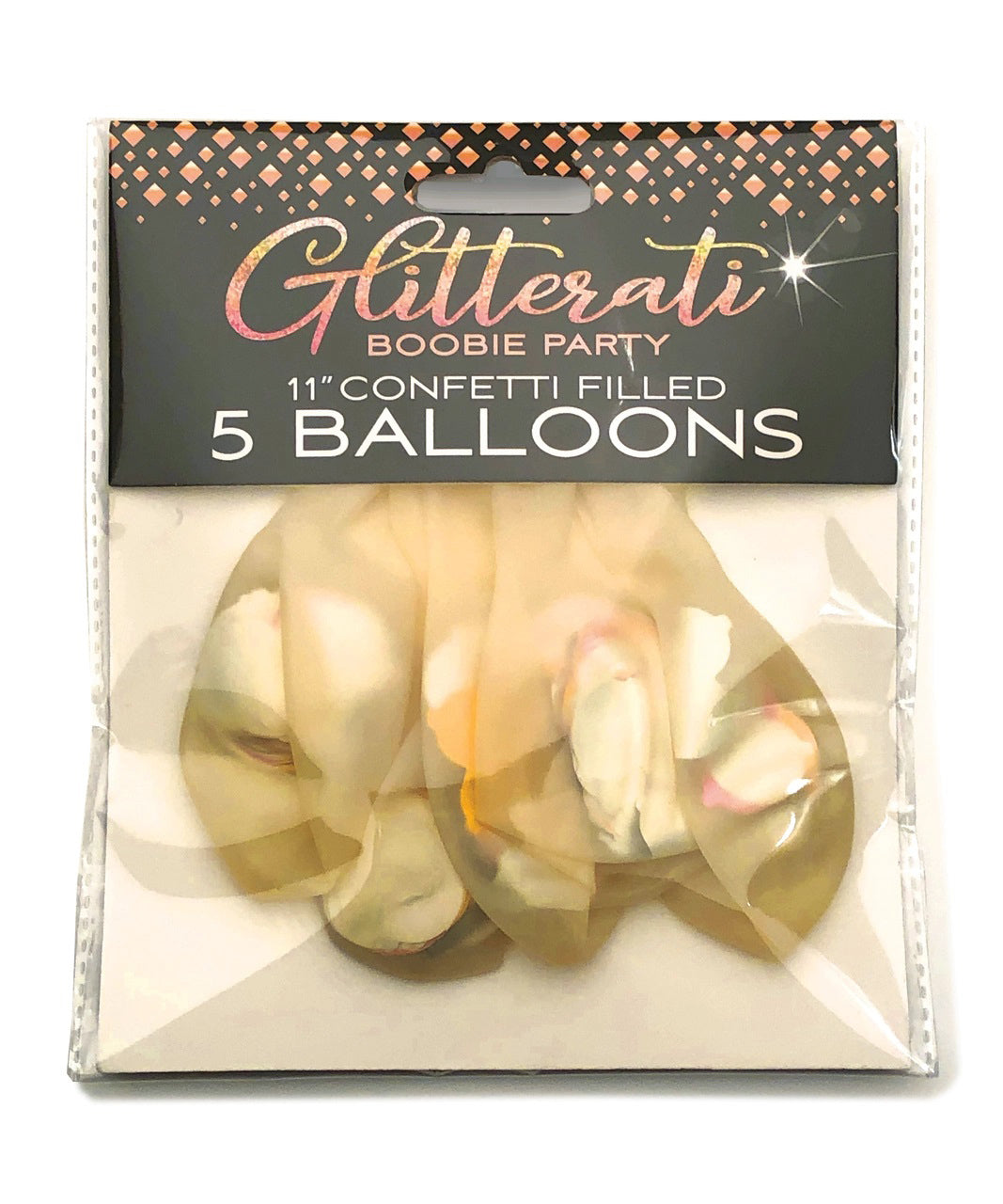 Glitterati Boobie Confetti Balloons Set of 5 Adult Party Supplies Bachelor & Bachelorette Items