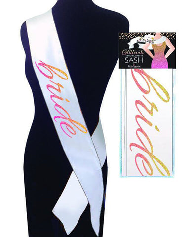 Glitterati Bride Sash – Novelty Costume Accessory for Hens Party > Novelties > Party Supplies