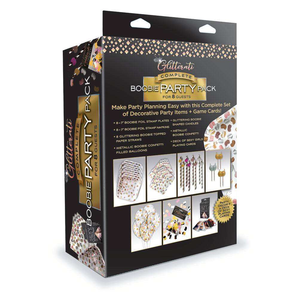 Glitterati Complete Boobie Party Pack for 8 People Party Supplies