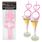 Glitterati Diamond Twisty Straw Set – Set of 8 Pink Diamond Shaped Straws > Novelties > Party Supplies