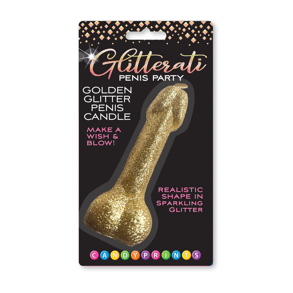 Glitterati Gold Glitter Penis Candle 10 cm Fun Party Accessory > Candles > Novelty Main image
