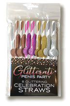 Glitterati Penis Celebration Straws 8 Pack – Glitter Party Straws Set > Novelties > Gag Gifts