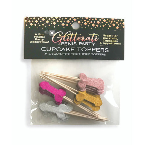 Glitterati Penis Party Picks Hens Party Novelty 24 Pack Coloured Party Supplies