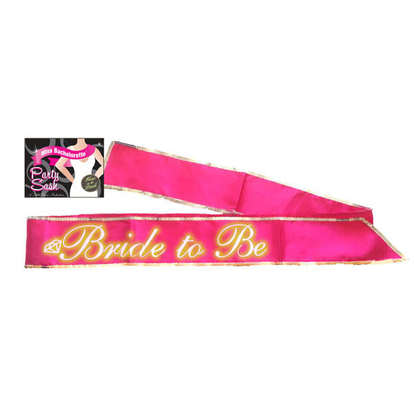 Glow In The Dark Bride-To-Be Sash 1.8 M Hot Pink Hen's Party Default Title Party Supplies
