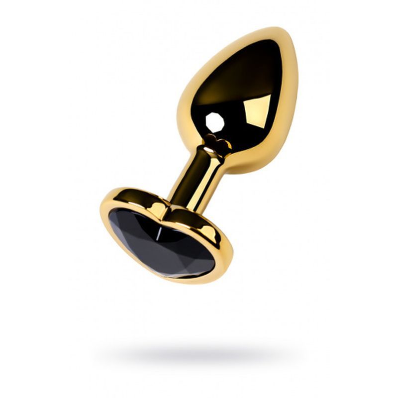 Gold Metal Anal Plug with Tourmaline Heart Crystal Small Secondary image