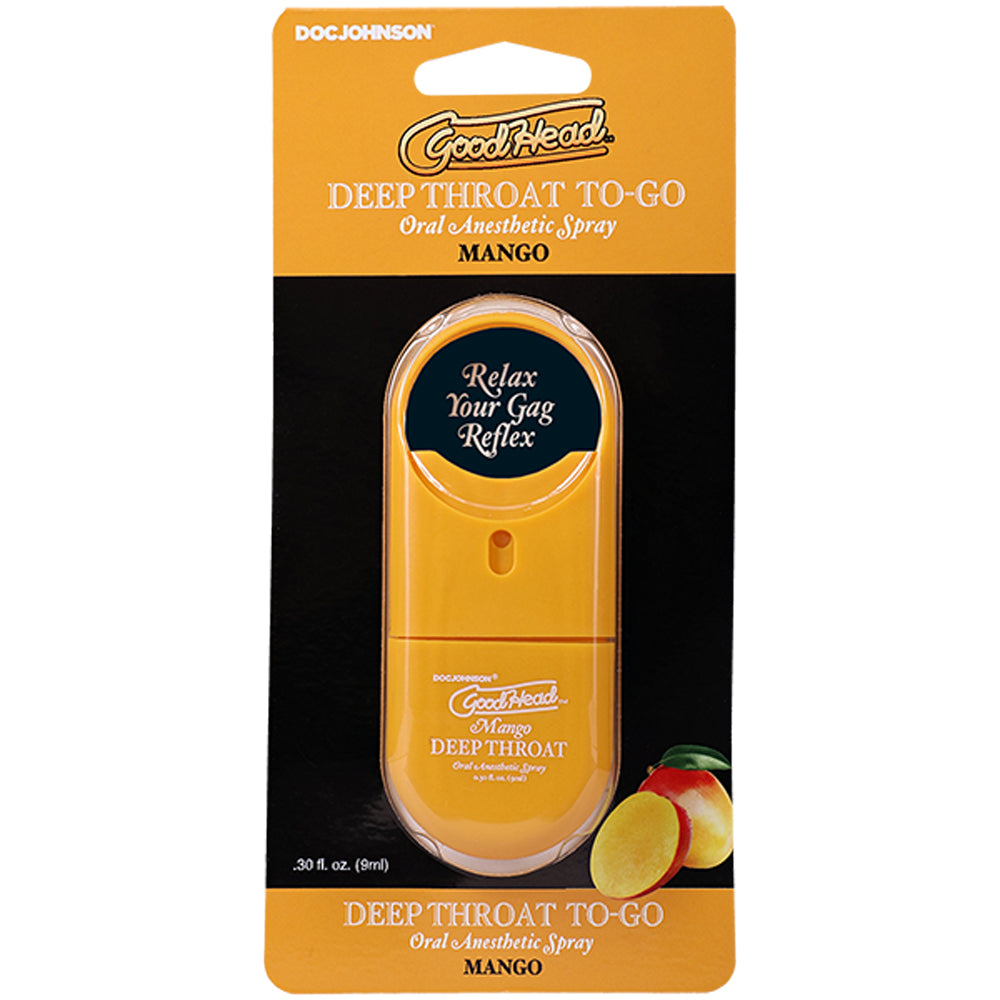 GoodHead Deep Throat Spray To-Go Mango 0.30 Fl Oz Oral Anesthetic Spray > Lube > Oral Gels & Sprays