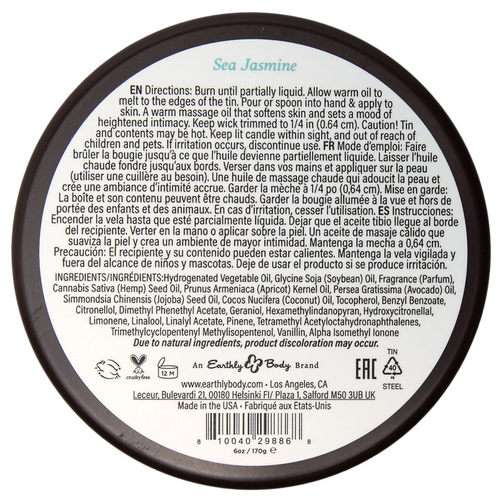 EB Aphrodisiac Massage Candle - Sea Jasmine - Sea Jasmine Scented Massage Candle - 170 g > Candles > Massage