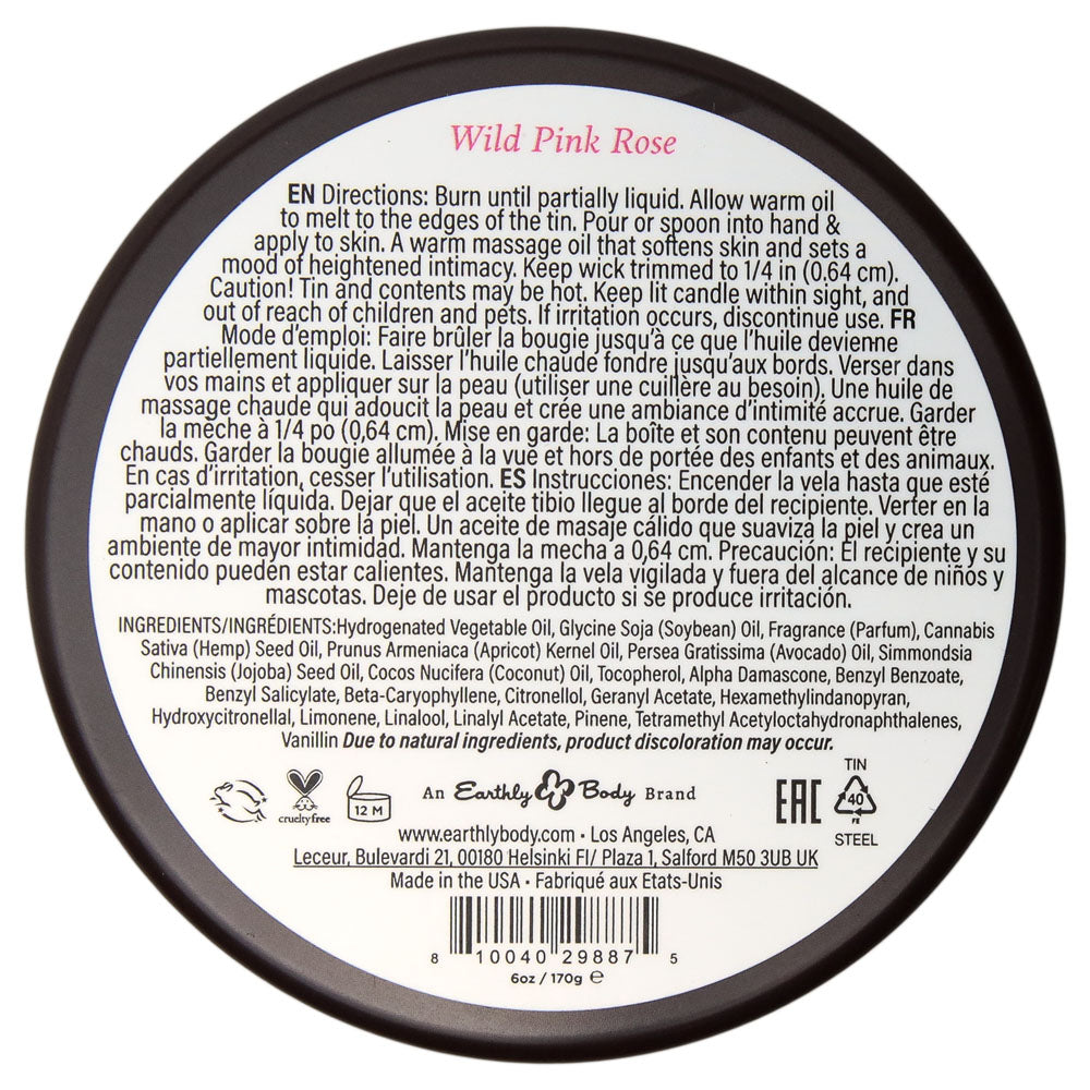 EB Aphrodisiac Massage Candle - Wild Pink Rose - Wild Pink Rose Scented Massage Candle - 170 g > Candles > Massage