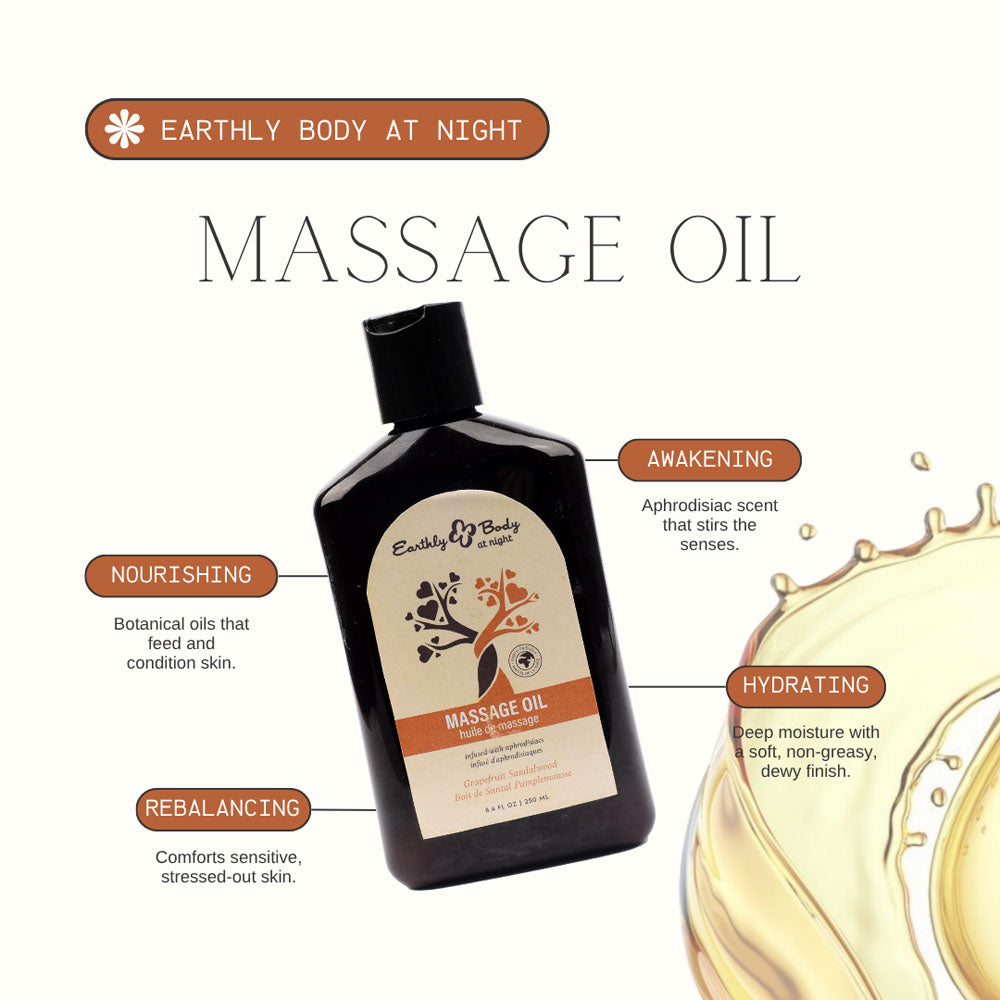 EB Hemp Seed Massage Oil (Grapefruit Sandalwood) – Scented Massage Oil 250 ml Bottle Massage Oil
