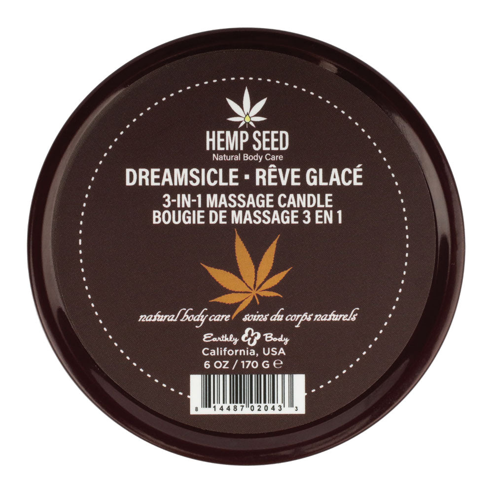 Hemp Seed 3-In-1 Massage Candle Dreamsicle 170 g Tangerine Plum Massage Oil