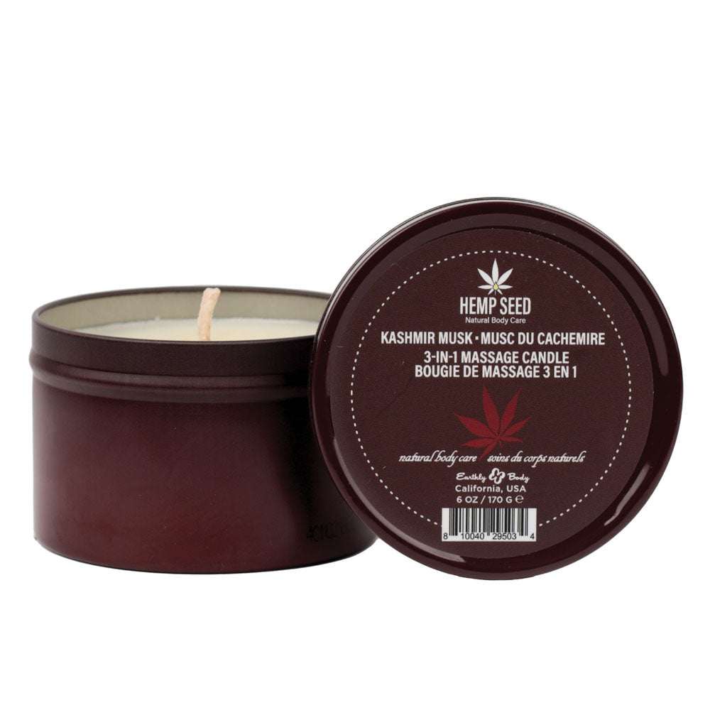 Hemp Seed 3-In-1 Massage Candle 170g - Kashmir Musk Scented Oil Default Title > Candles > Massage