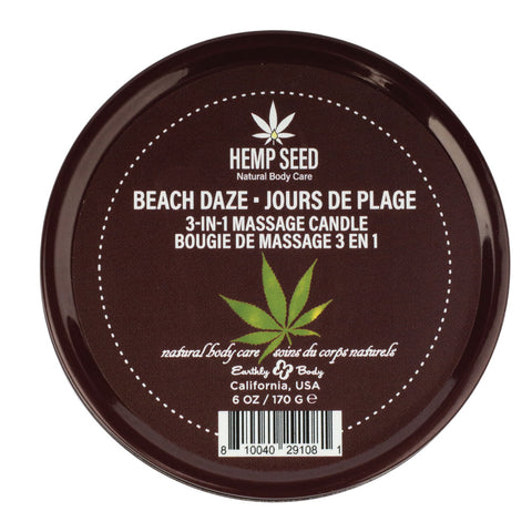 Hemp Seed 3-In-1 Massage Candle 170 g - Beach Daze Scented Massage Oil