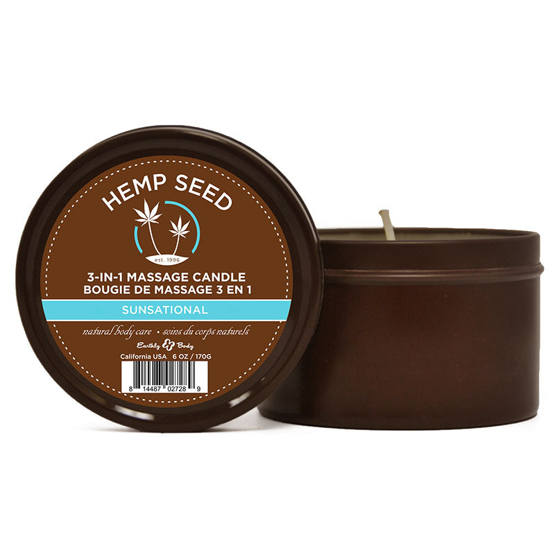 Hemp Seed 3-In-1 Massage Candle Sunsational 170g Aromatic Bliss Secondary image