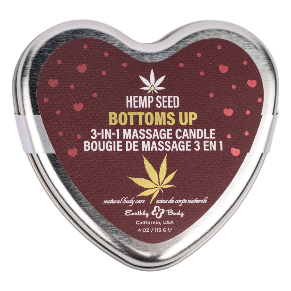 EB Hemp Seed 3 in 1 Massage Heart Candle 113g - Bottom's Up Massage Oil