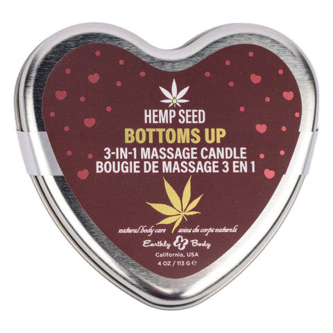 EB Hemp Seed 3 in 1 Massage Heart Candle 113g - Bottom's Up Massage Oil