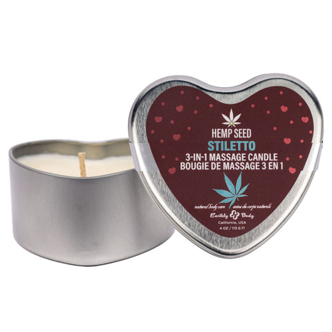 EB Hemp Seed 3 in 1 Massage Heart Candle 113g - Stiletto Scented Default Title Massage Oil