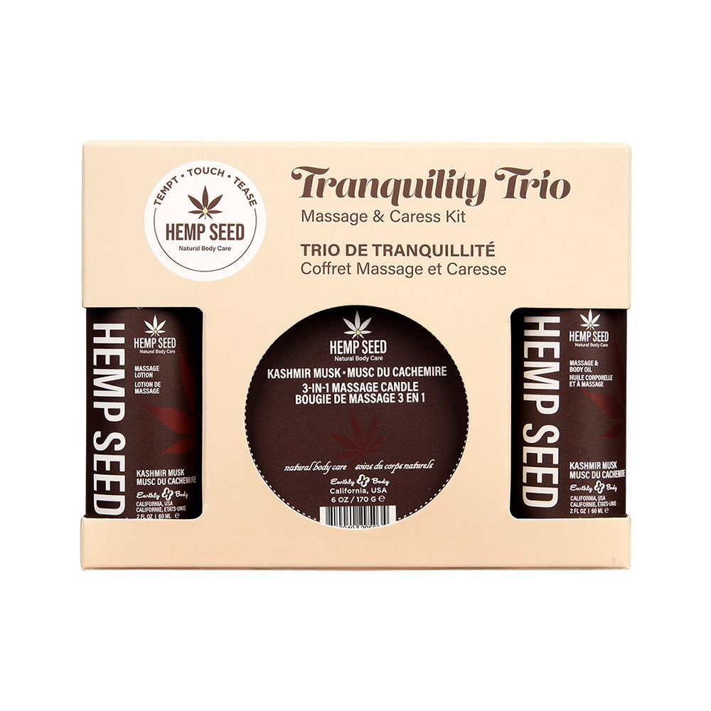 Hemp Seed Tranquility Trio Kashmir Musk – 3-Piece Scented Massage Kit Default Title > Essentials > Massage Gift Set Main image