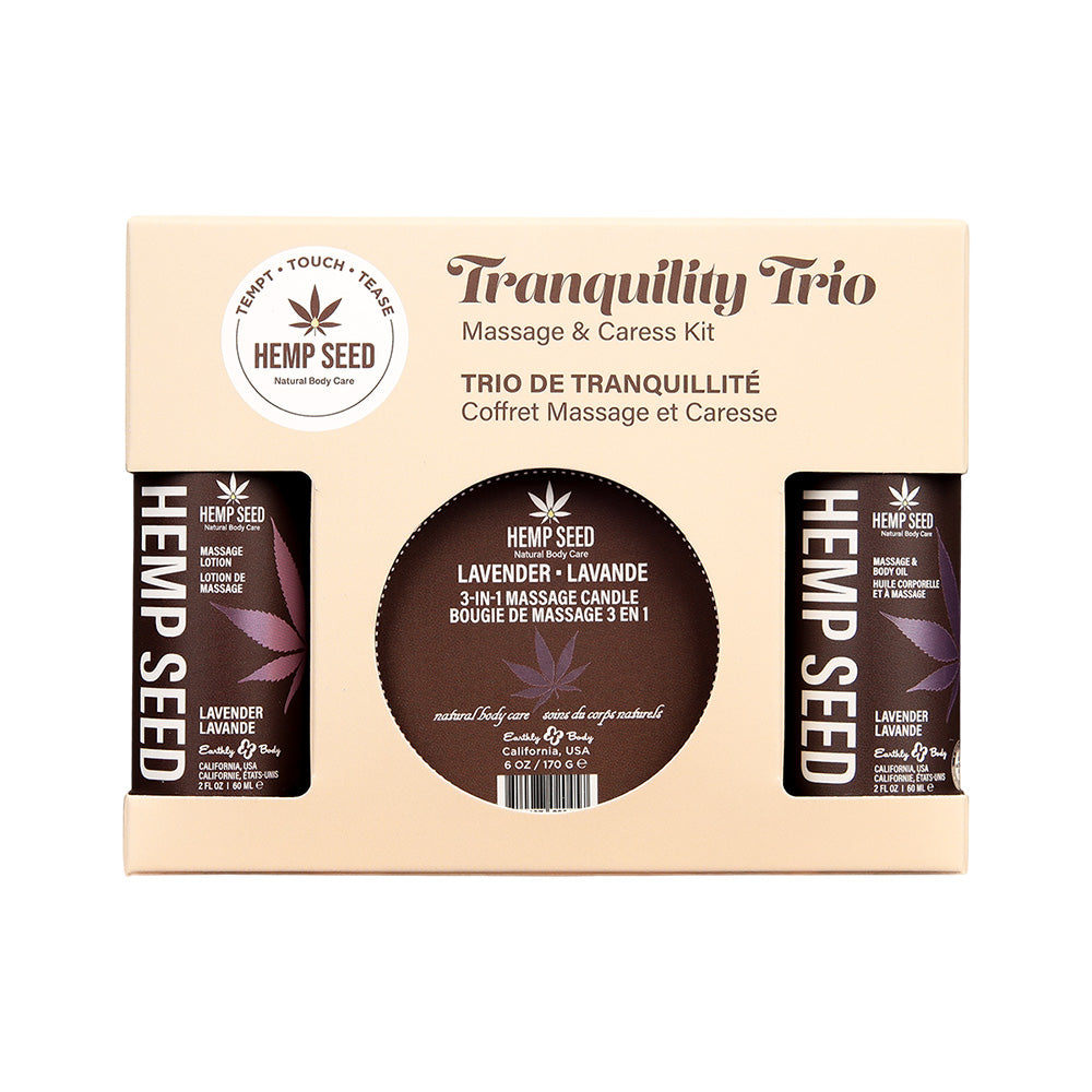 Hemp Seed Tranquility Trio – Lavender Scented Massage and Caress Kit Default Title > Essentials > Massage Gift Set Main image