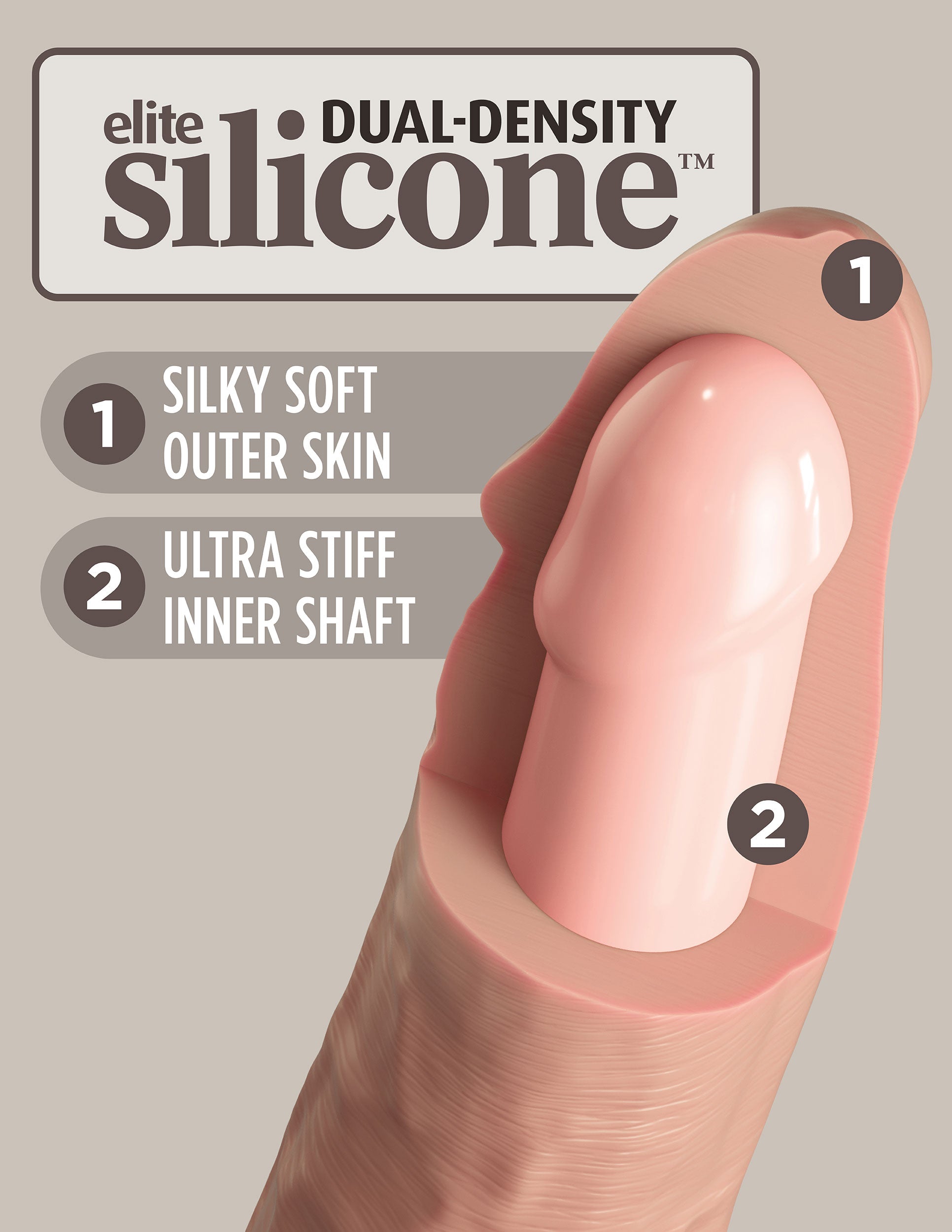 King Cock Elite 6 Inch Dual Density Silicone Dildo Flesh Dongs Realistic