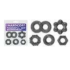 Hardcore Powerful Advanced Cock Ring Set of 5 in Smoke > Cock Ring > Sets