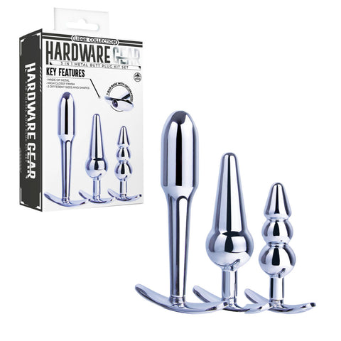 3 in 1 Metal Butt Plug Kit – High Gloss Finish Metal Butt Plugs > Anal Range > Butt Plug Kits