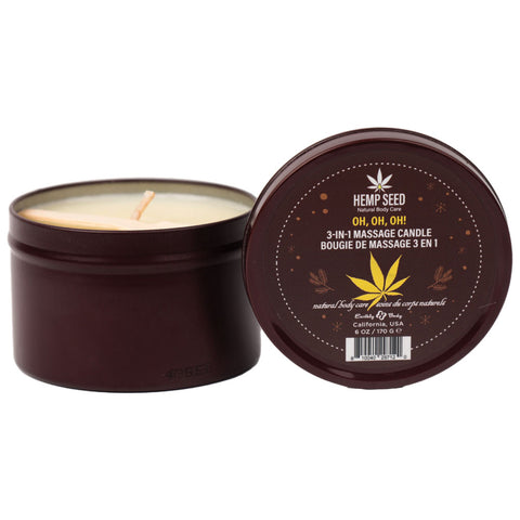 Hemp Seed 3-In-1 Massage Candle 170g Amber Musk Warm Tobacco Caramel Default Title Massage Oil