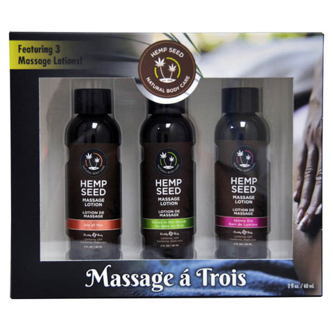Hemp Seed Massage A Trois Scented Massage Lotion Kit Three Bottle Set Massage Gift Set