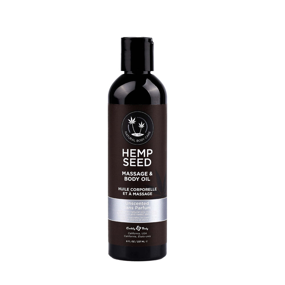 Hemp Seed Unscented Massage Body Oil 237ml Natural Blend Massage Oil