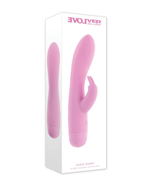 Evolved Cushy Bunny – USB Rechargeable Rabbit Vibrator 19.1 cm Pink > Vibrators > Ladies > Rabbit