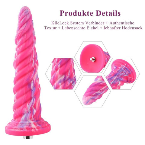 HiSmith 10 Inch Silicone Monster Series Pink Awl – Flexible Silicone Dildo Sex Machine Attachments