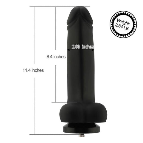 HiSmith 11.4 Inch Smooth Black Silicone Dildo – Sleek Large Silicone Dildo Sex Machine Attachments