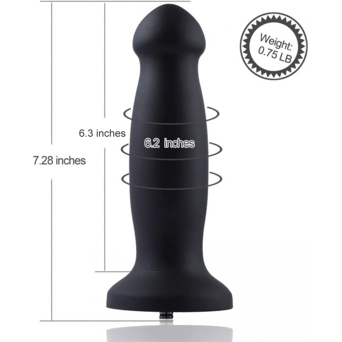 HiSmith 7.2 Inch (Black) – Smooth Silicone Anal Dildo Sex Machine Attachments