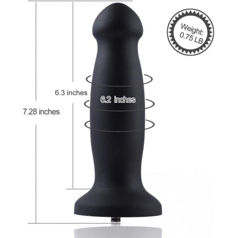 HiSmith 7.2 Inch (Black) – Smooth Silicone Anal Dildo Sex Machine Attachments