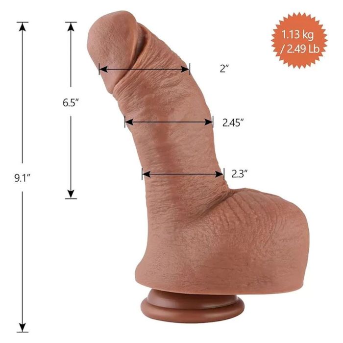 HiSmith 9.1 Inch Silicone Realistic Dildo – Smooth Curve Silicone Dildo Sex Machine Attachments