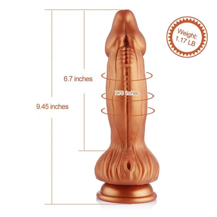 HiSmith 9.45 Inch Silicone Gold Monster Dildo – Waterproof Silicone Dildo Sex Machine Attachments