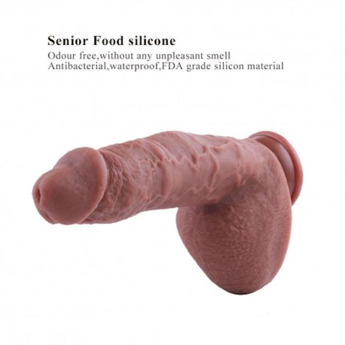 HiSmith 9 Inch Extreme Coffee Silicone Dildo – Realistic Large Silicone Dildo Sex Machine Attachments