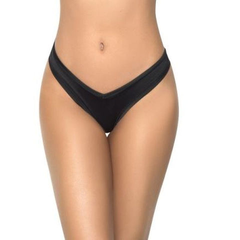 High Leg Black Thong for Women Black Panties
