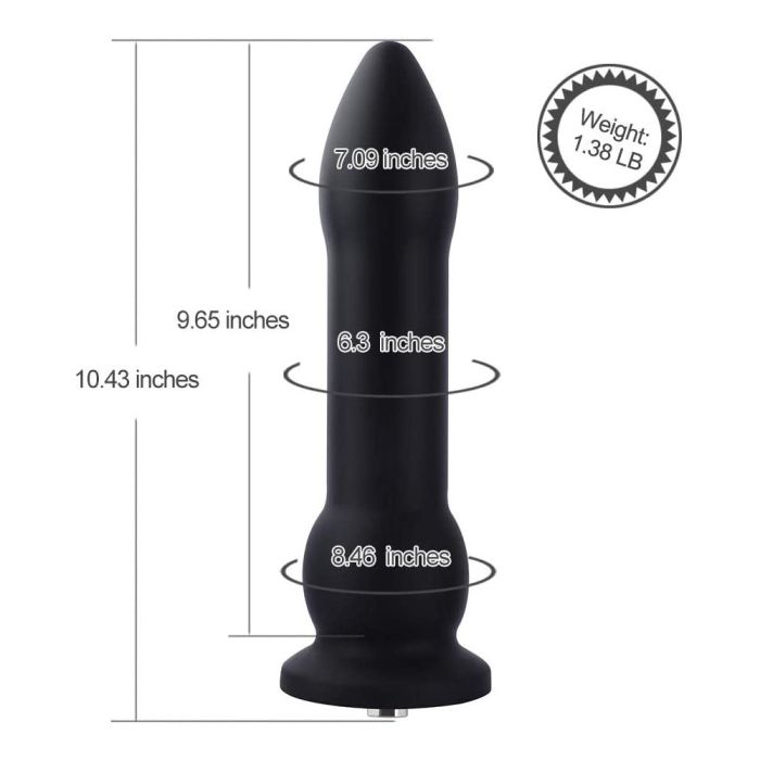 Hismith 10.43 Inch Silicone Black Bullet – Durable Silicone Bullet Sex Machine Attachments
