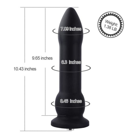 Hismith 10.43 Inch Silicone Black Bullet – Durable Silicone Bullet Sex Machine Attachments