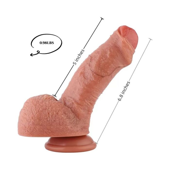 Hismith 6.8 Inch Dual-Density Ultra Realistic Beginners Dildo – Soft Realistic Dildo Sex Machine Attachments
