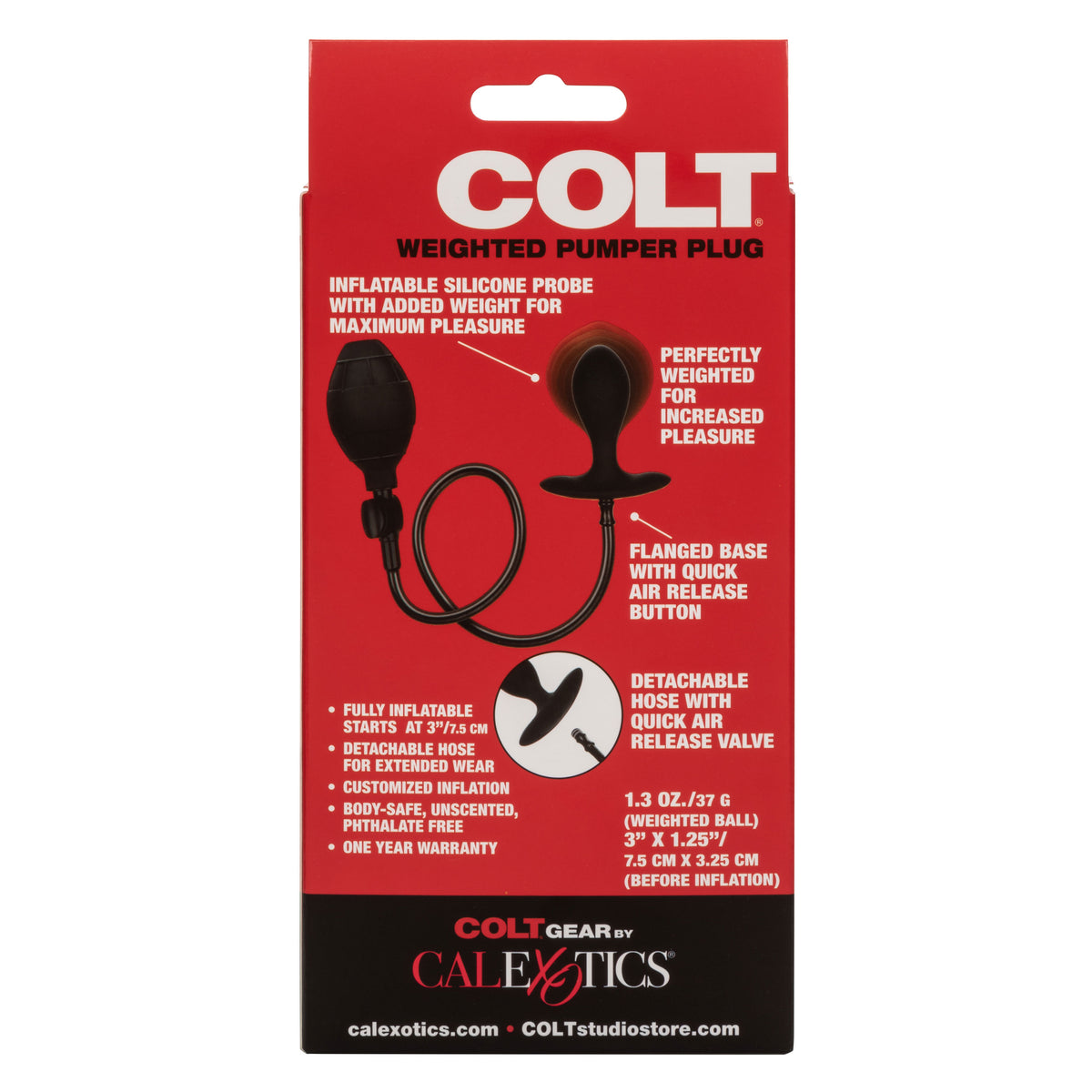 Colt Weighted Pumper Plug – Inflatable Silicone Probe 3 Inch Anal Plug > Anal Range > Tunnel and Stretchers Main image