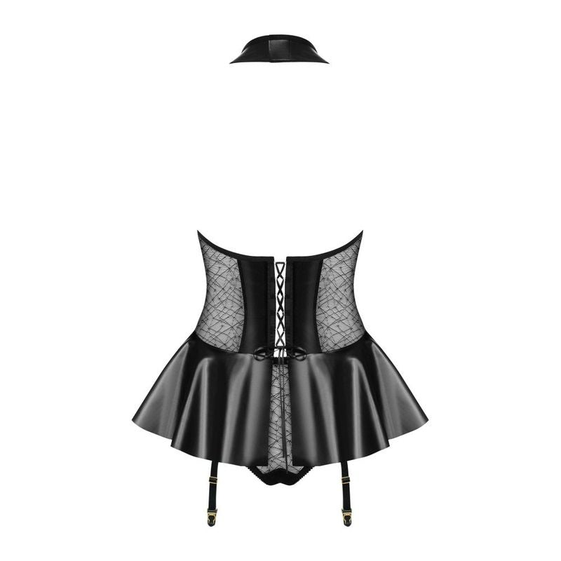 Hot Corset and Panties Set in Black Bodystocking