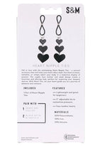 Heart Nipple Ties Black Faux Leather Sensual Adult Accessory > Sex Toys > Nipple Clips