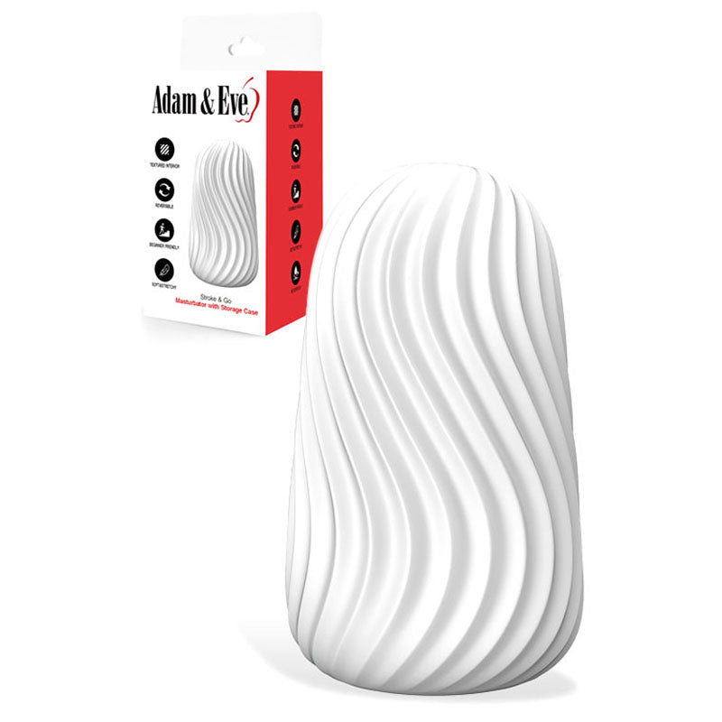 Adam & Eve Stroke & Go Silicone Portable Stroker Sleeve White > Sex Toys For Men > Masturbators > Manual
