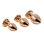 Adam & Eve Heart Gem Anal Training Set (Rose Gold Pink) – Metal Anal Plug Set of 3 Sizes > Anal Range > Jewel Butt Plugs